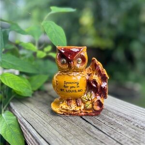 Vintage 1970s Ceramic Spooning For You in St. Louis MO, Owl